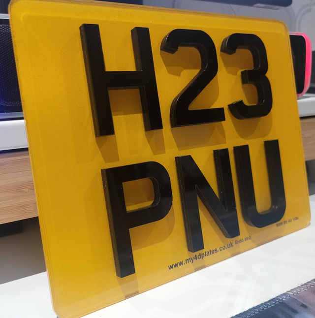 6mm Gloss Black 4D Motorbike Plate