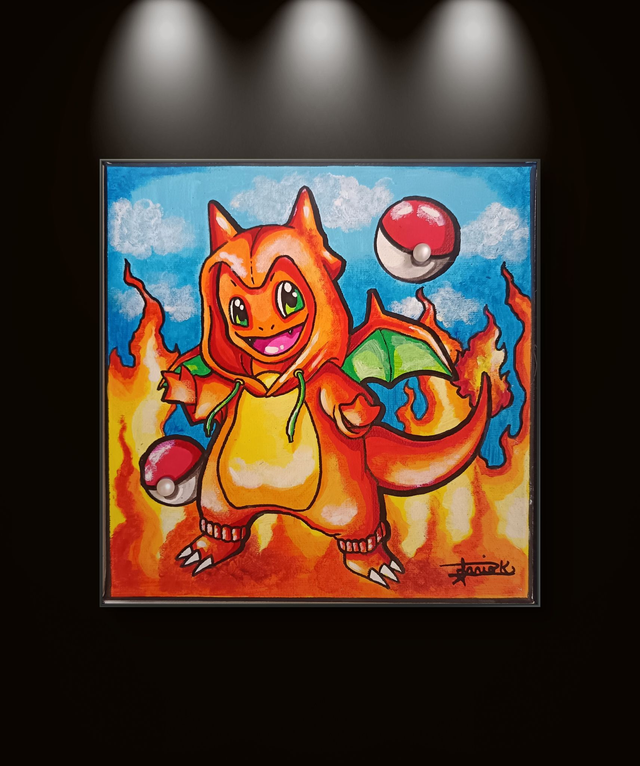 Tableau sur Toile &quot;Salamèche&quot; – Pokémon