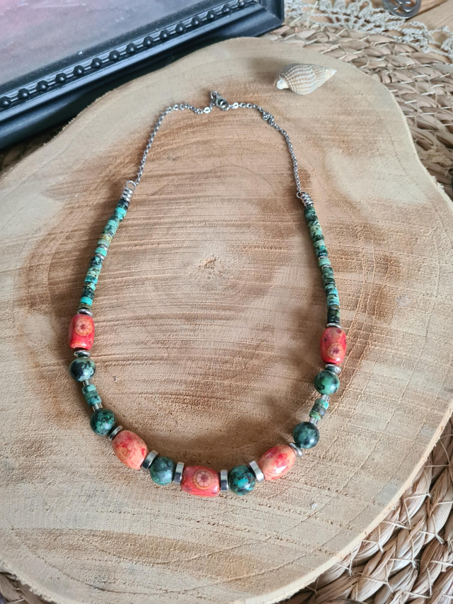 Collier Bois et Turquoise 