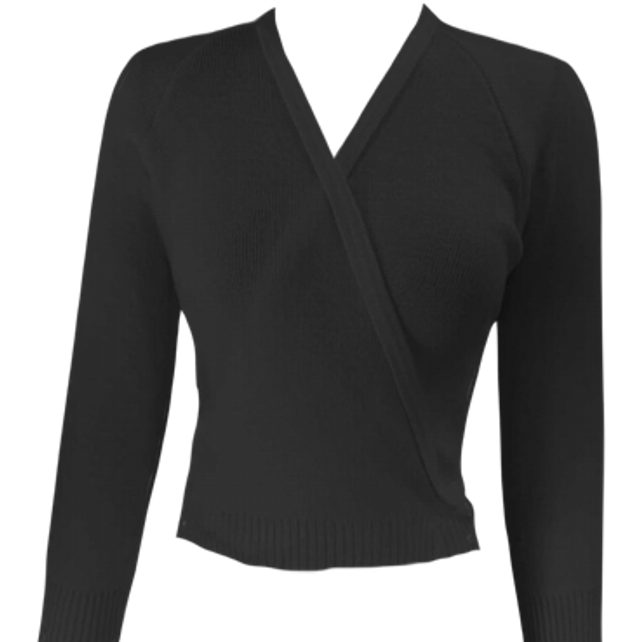 MKS knitted Ballet Wrap cardigan - BLACK