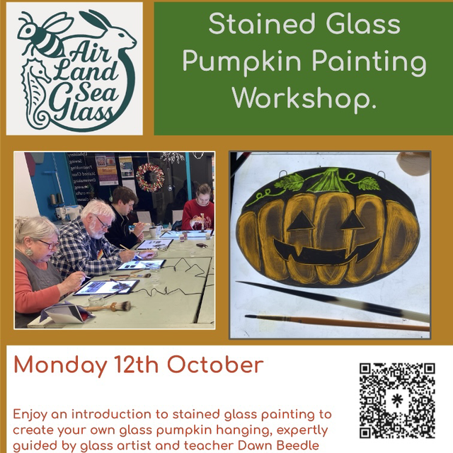 Pumpkin stained glass painting workshop