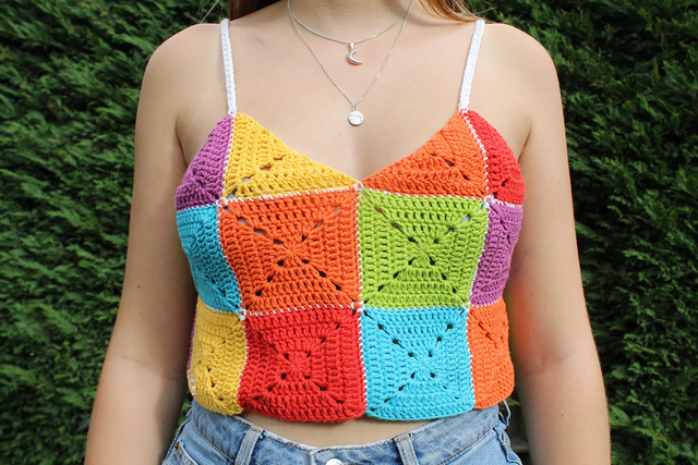 Rainbow Square Crop Top