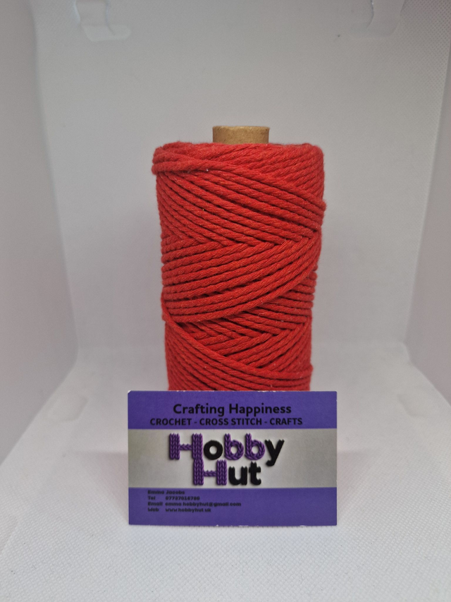 Macrame Cotton 3mm - Bright Red