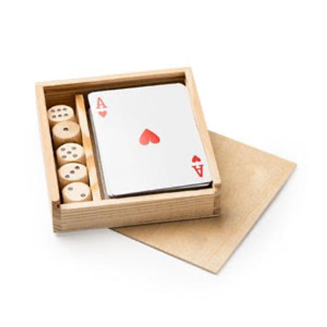 Jeu de carte et dés couvercle personnalisable