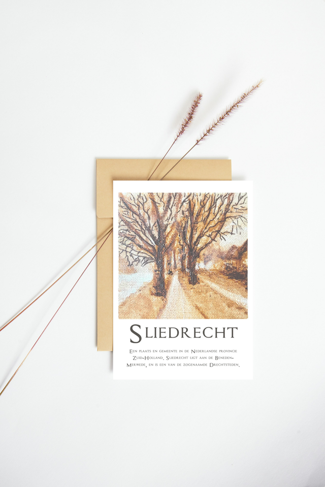 Ansichtkaart Sliedrecht Singel | staande kaart met envelop of ansichtkaart 