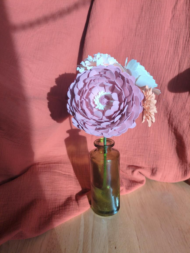 Vase soliflore verre ciselé diagonale vert