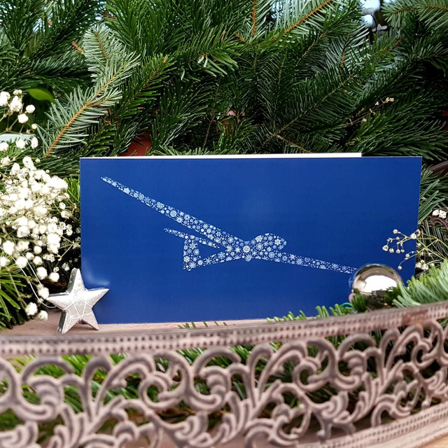 Weihnachtskarte Segelflug "Schneeflocke"