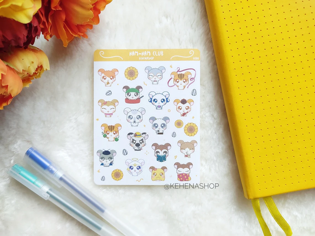 Ham-Ham Club Hamtaro Sticker Sheet