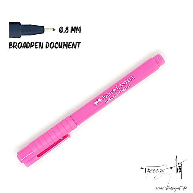 FABER CASTELL - STYLO FEUTRE BROADPEN DOCUMENT 0,8MM ROSE - FB021428
