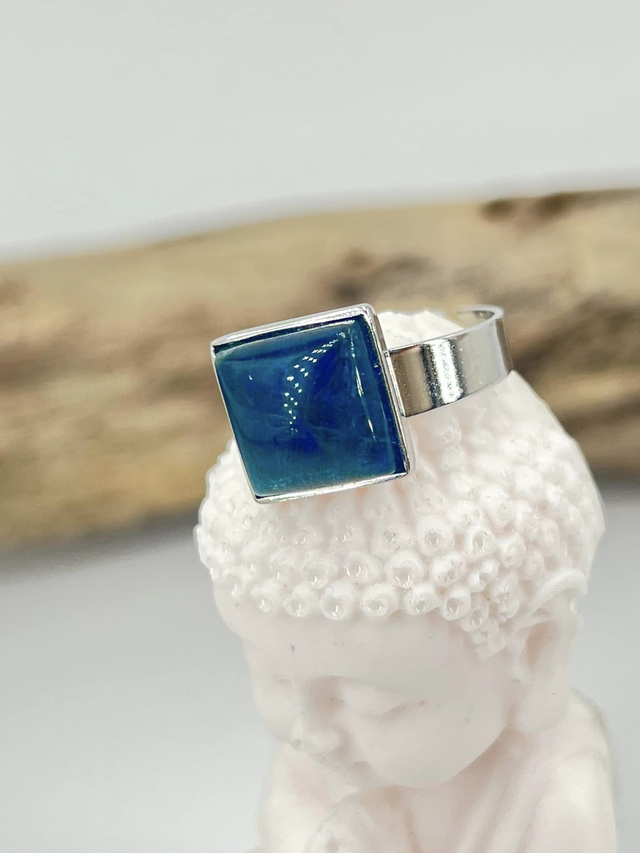 Bague Apatite Bleue ajustable 