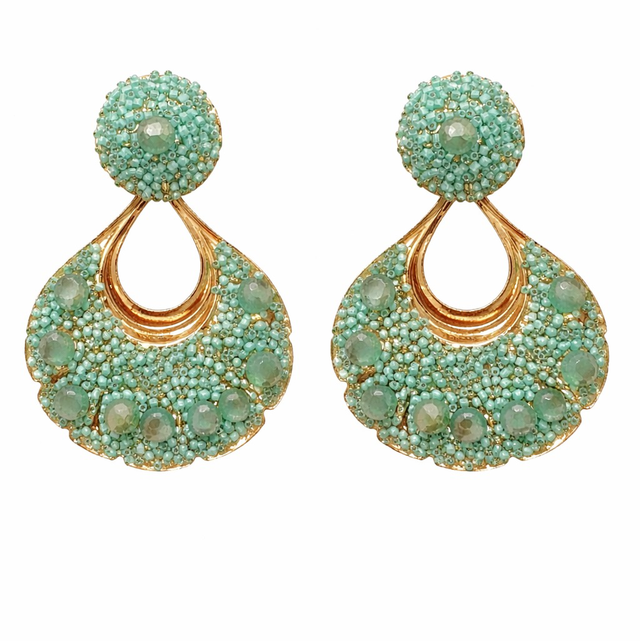 Pendientes cristales aguamarina 