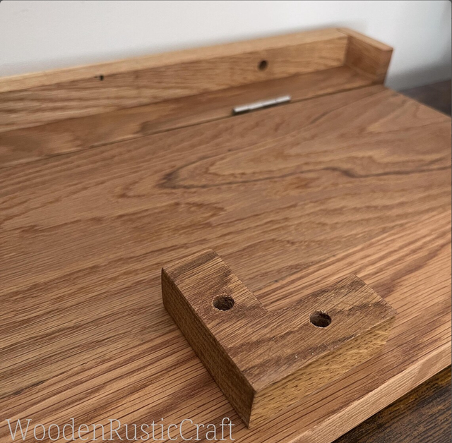 Handmade Solid Oak Folding Wall Desk