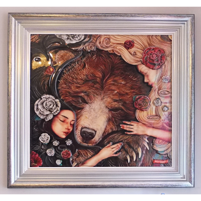 Kerry Darlington Snow White &amp; Red Rose&#039; Rare Unique Edition Artwork