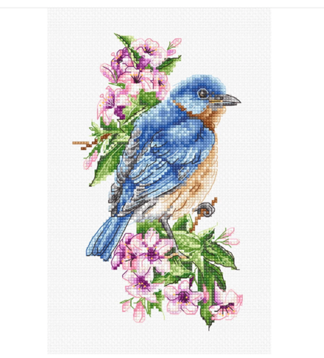 Blauer Vogel auf dem Ast