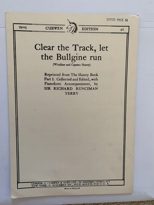 Clear the Track, Let the Bullengine Run Unison Songs Sheet Music
