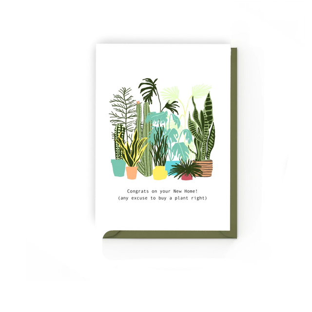 House Plant - Illustrated New Home Card 