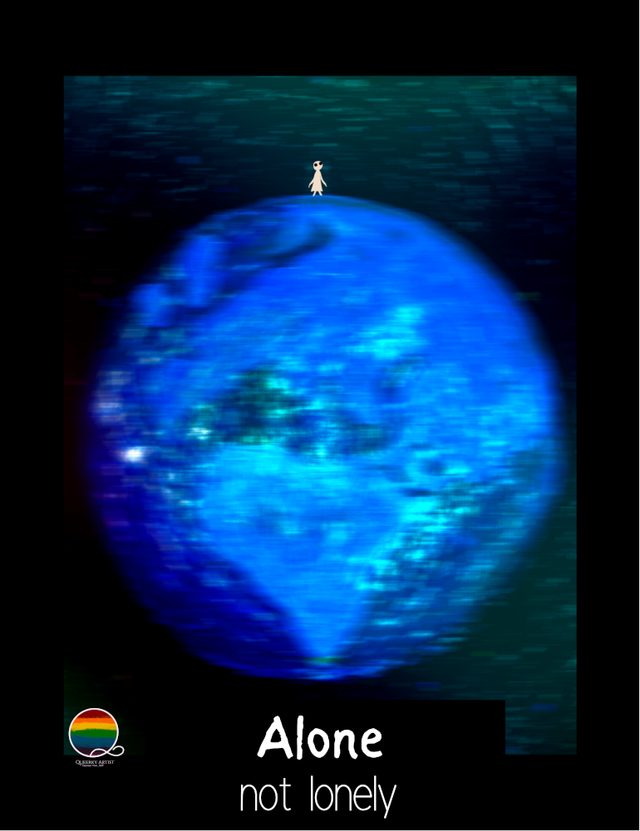 Alone not lonely | magnetic card for affirmation and expressing emotions