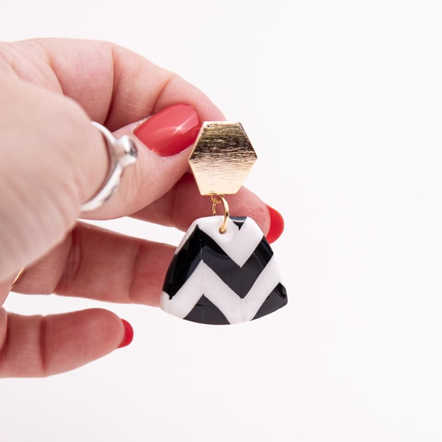 Black And White Chevron Trapeze 