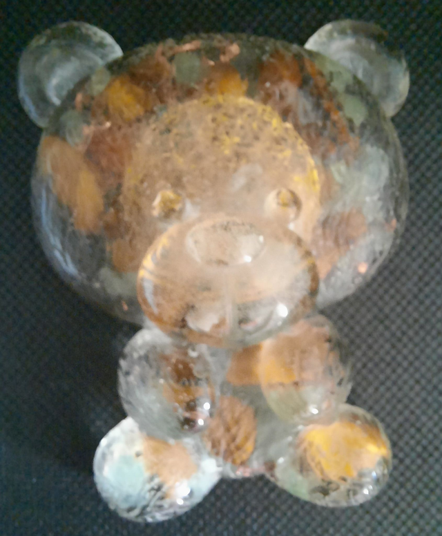 Ourson Orgonite Aventurine verte / Oeil de tigre