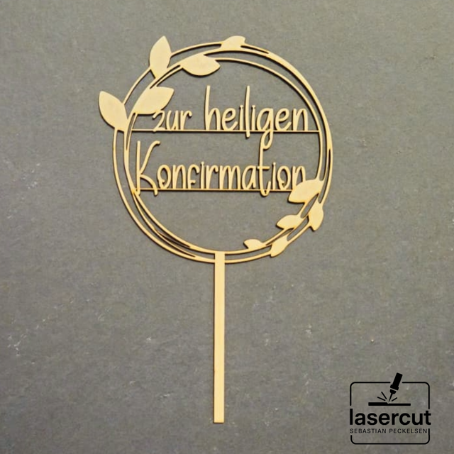 Blumen / Torten / Kuchen Stecker "Konfirmation"