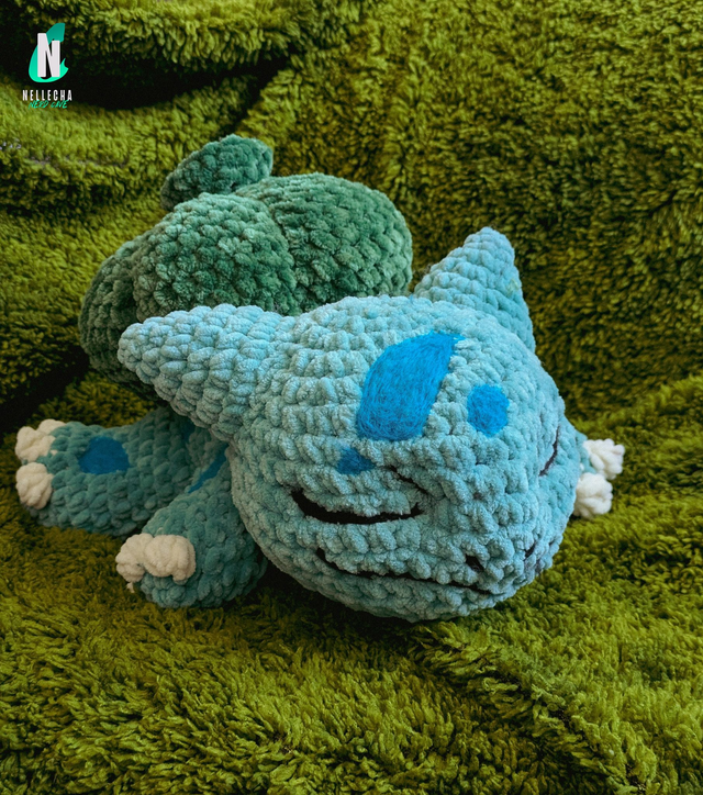 Bulbizarre endormi – Peluche en crochet