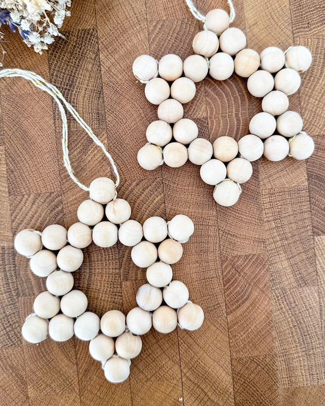 Ma belle étoile, suspension en perles en bois