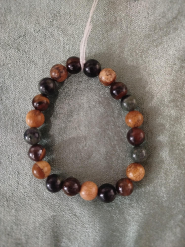 🌿 Bracelet Terre &amp; Force jaspe kambada,oeil de tigre ,jaspe paysage 