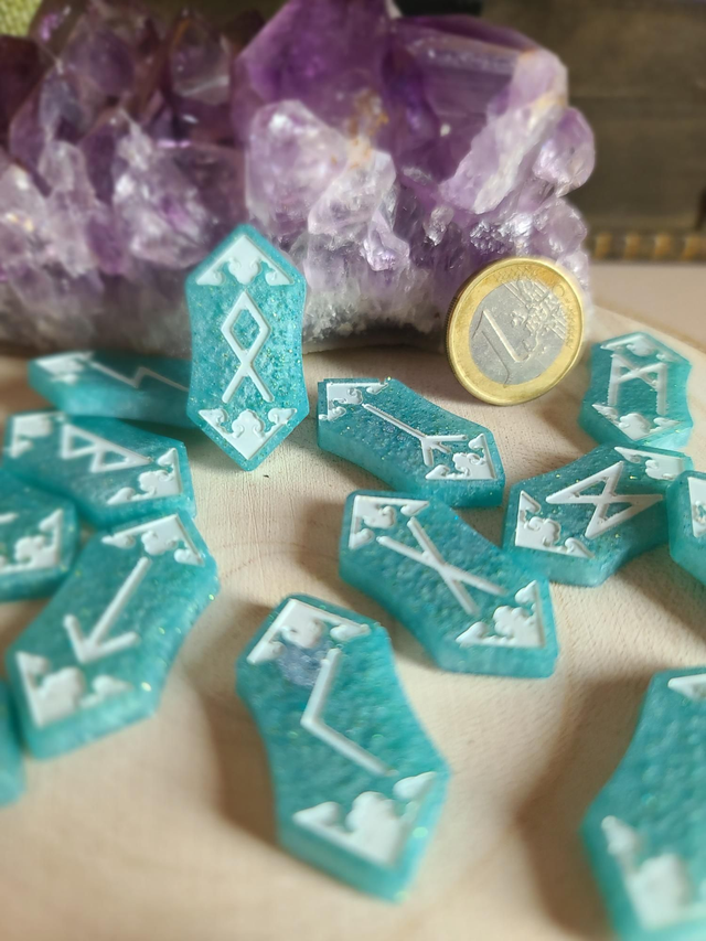 Runes Futhark 💙 Bleu turquoise 