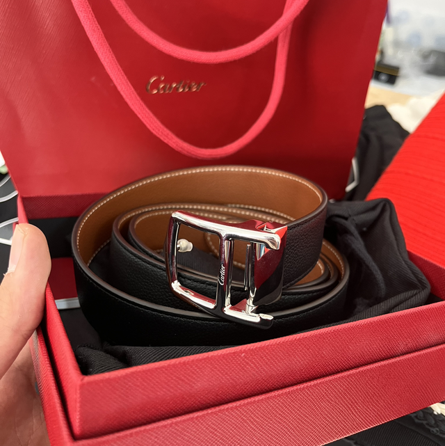 Cartier cintura uomo in pelle NEW