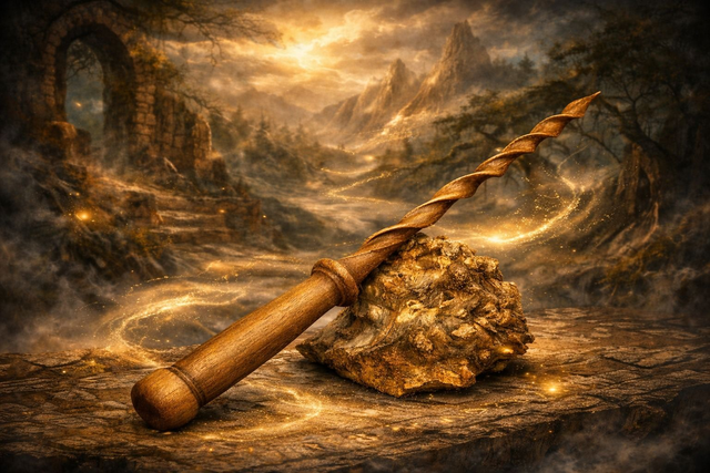 Zauberstab der Gedrehten Wege – handgefertigter Zauberstab