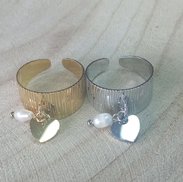 Bague breloque coeur 