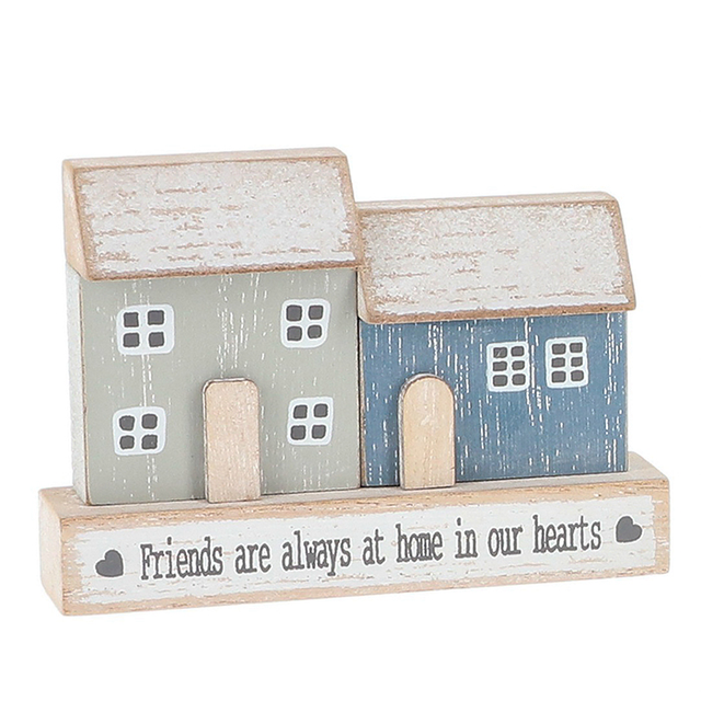 Positive Message Gift Wooden Home Friends are always at home in our hearts