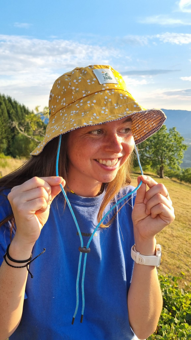 Bob jaune fleuris/vichy bleu