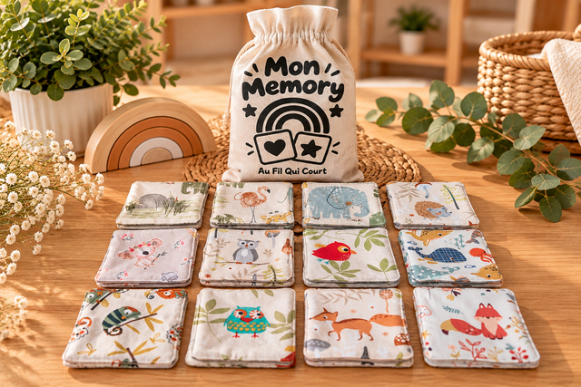  MON MEMORY – Jeu de mémoire en tissu lavable  