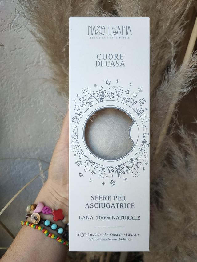 Sfere in 100% lana per asciugatrice