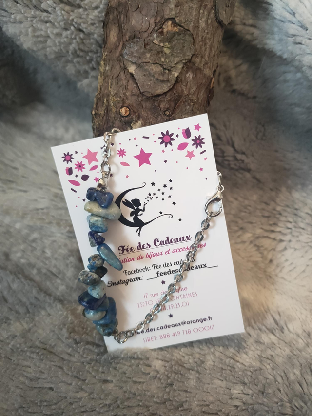 Gourmette Rock &amp; Steel Lapis-lazuli 