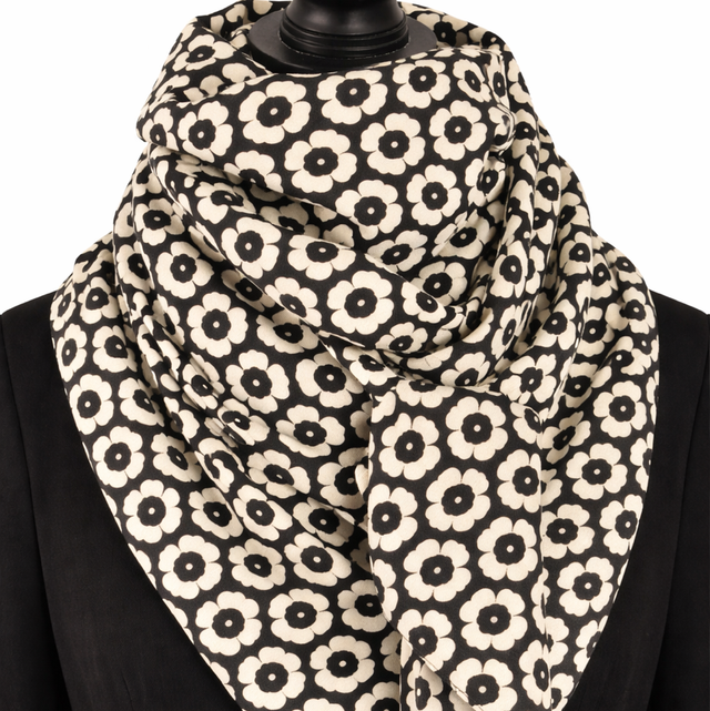 Foulard triangle — Crème Graphique &amp; Noir