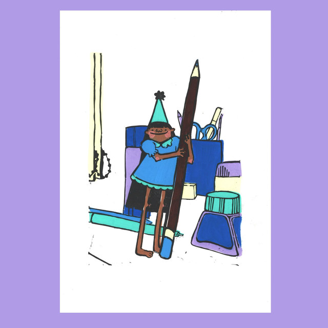 Penny's Pencil Linoprint - Mixed Colours