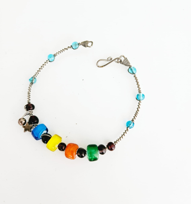 Colourful Bead with Star Bracelet Eoc Handamde UK