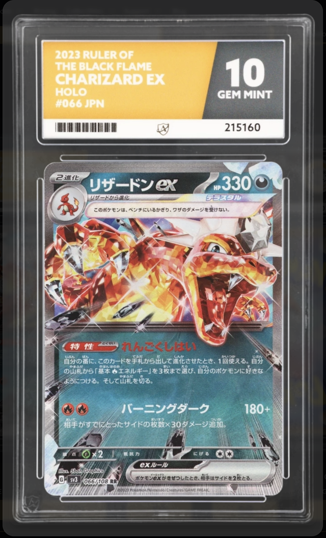 Ace (Gem Mint 10) Charizard EX HOLO The Black Flame 