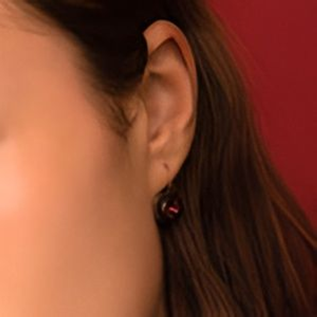 Boucles Dormeuses en acier doré & Cristal Swarovski | JET