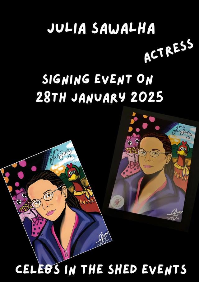 Julia Sawalha Limited Edition Signed A4 Comic Style Print At Our Private Signing On 28th January 2025 BUY NOW