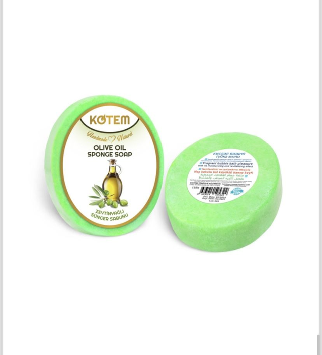 Olive oil soap sponge
