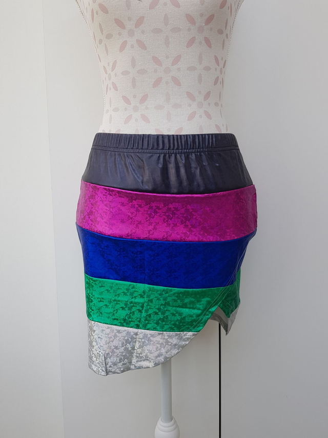 Jupe Noir Multicolore Arc En Ciel Taille M (38)