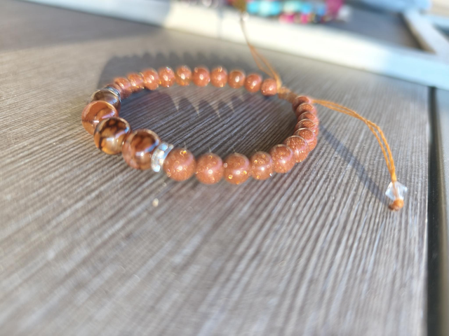 Bracelet femme pierre de sable et agate