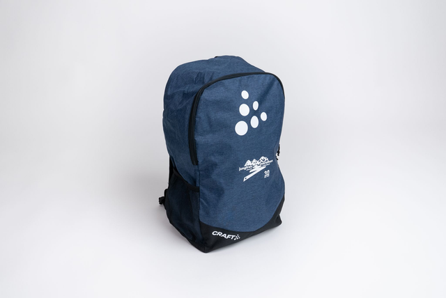 Rucksack blau, grau, rot