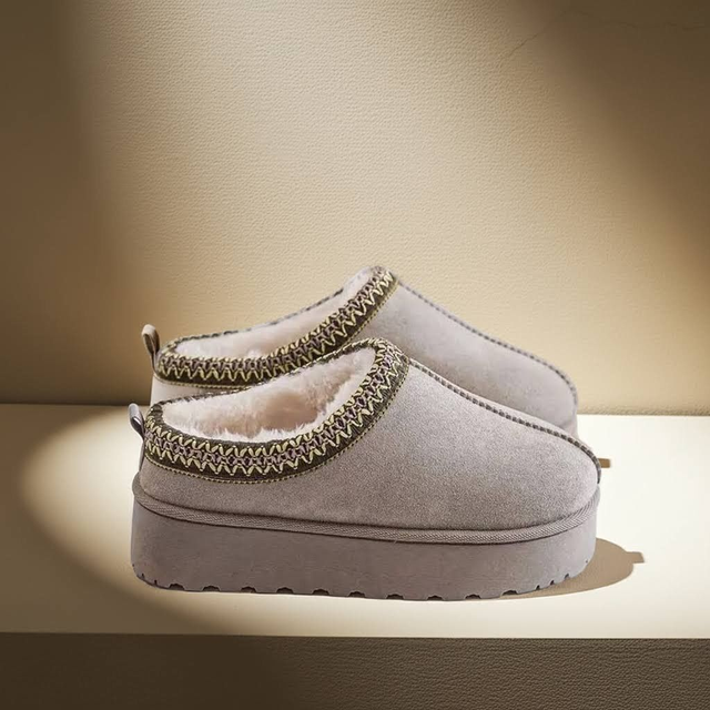 Embroidered Platform Mules