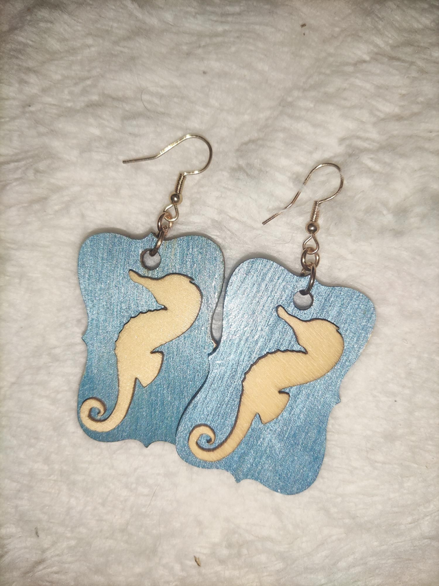 Boucles d'oreilles pancartes "Hippocampe"