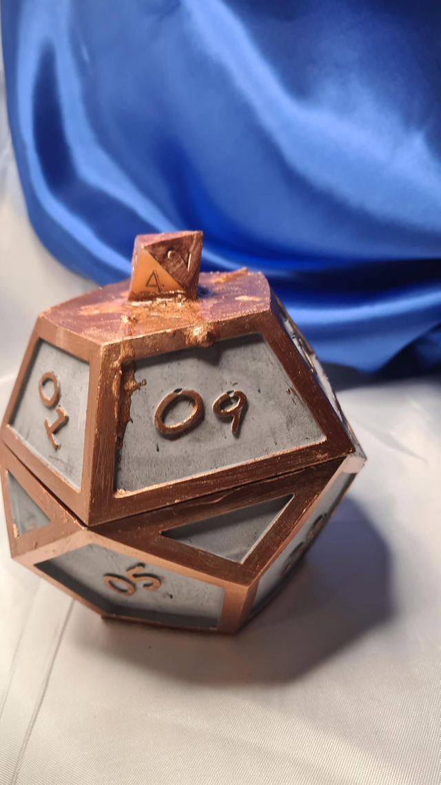 Duftkerze im Gipswürfel (Gold)