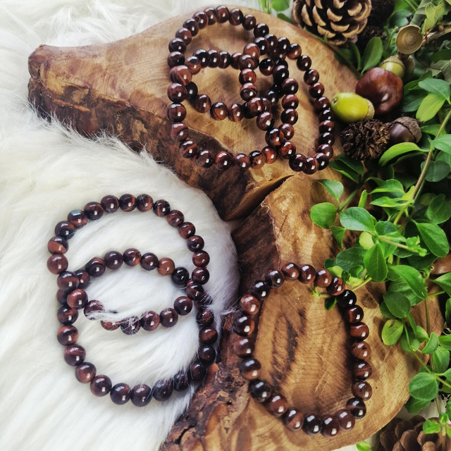 Red Tigers eye 8mm beaded bracelet 